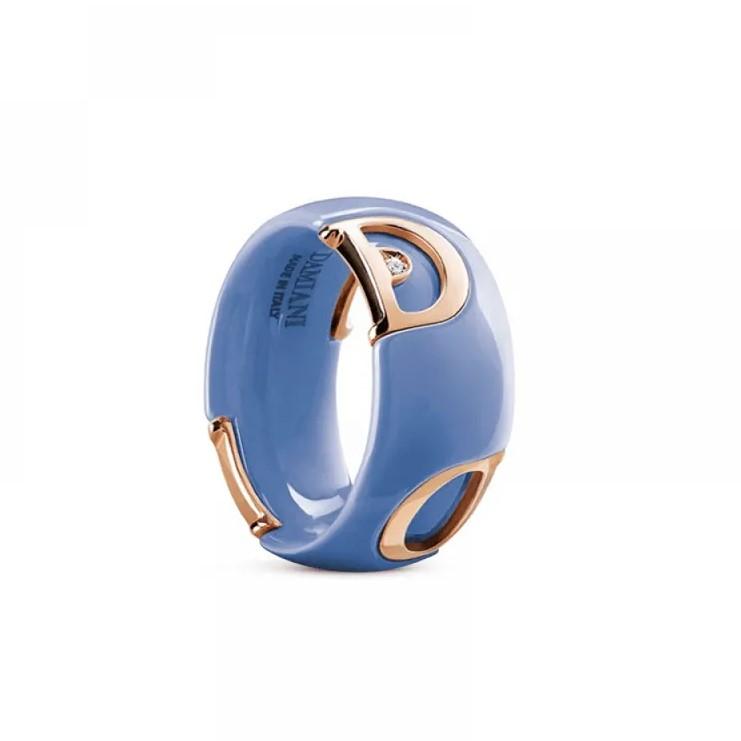 DAMIANI-"D Icon"  из розового золота с бриллиантами, голубой керамики