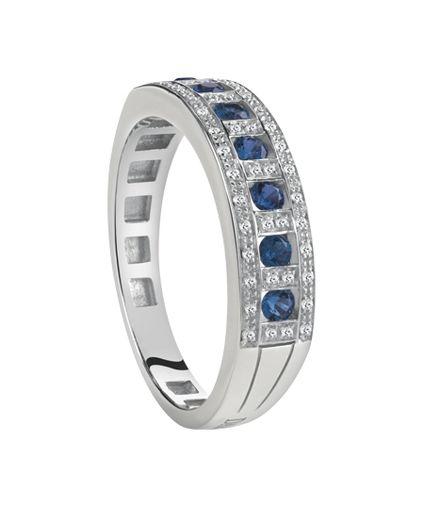 Кольцо  DAMIANI "Belle Epoque"  С БРИЛЛИАНТАМИ И ГОЛУБЫМИ САПФИРАМИ