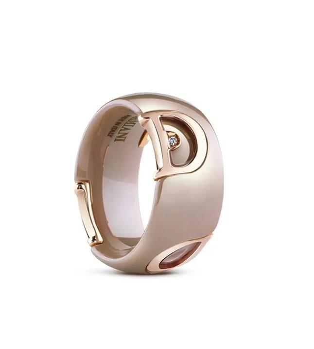 DAMIANI  "D Icon" - из розового золота с бриллиантами и коричневой керамики