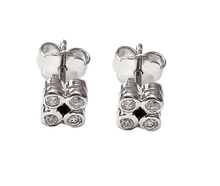 СЕРЬГИ ГВОЗДИКИ С БРИЛЛИАНТАМИ 18 KT