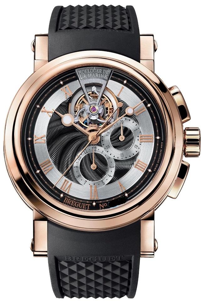 Хронограф Breguet Marine II Tourbillon Розовое золото 5837BR/92/5ZU Черный родий