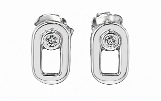 Серьги гвозди из желтого золота с бриллиантами