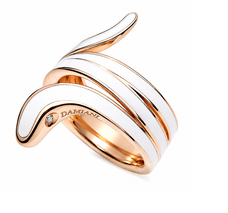 Кольцо  из Розового золота  и белой Керамики "Eden" от DAMIANI