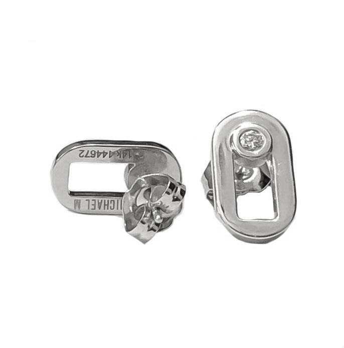 Серьги гвозди из желтого золота с бриллиантами