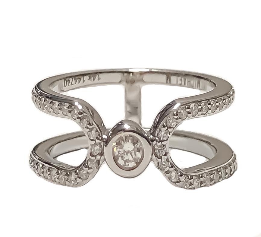 КОЛЬЦО С БРИЛЛИАНТАМИ ИЗ БЕЛОГО ЗОЛОТА