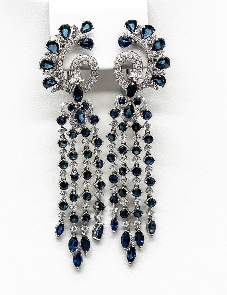 Серьги с сапфирами