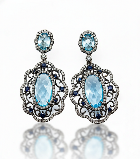 Серьги с топазами