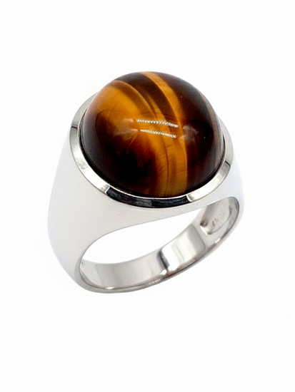 Кольцо с тигриным глазом