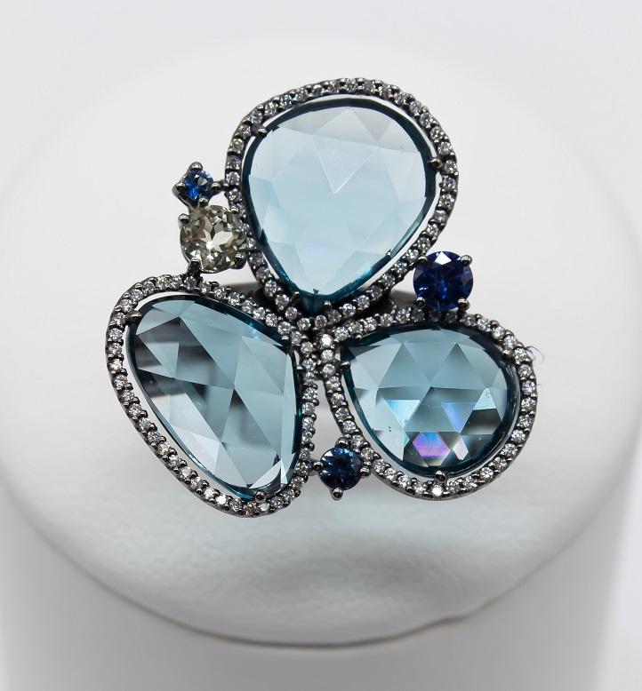 Кольцо с топазами