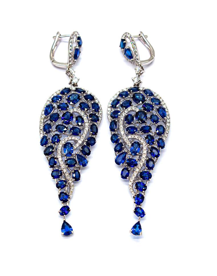 Серьги с сапфирами