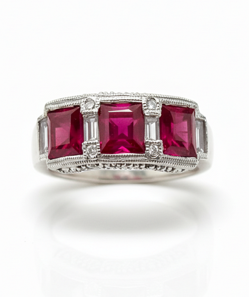 Кольцо с рубинами