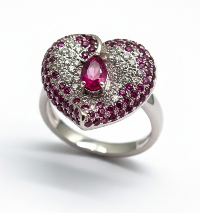 Кольцо с рубинами