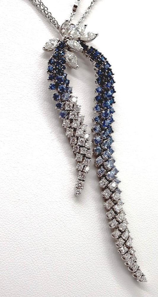 Бриллиантовое колье с сапфирами