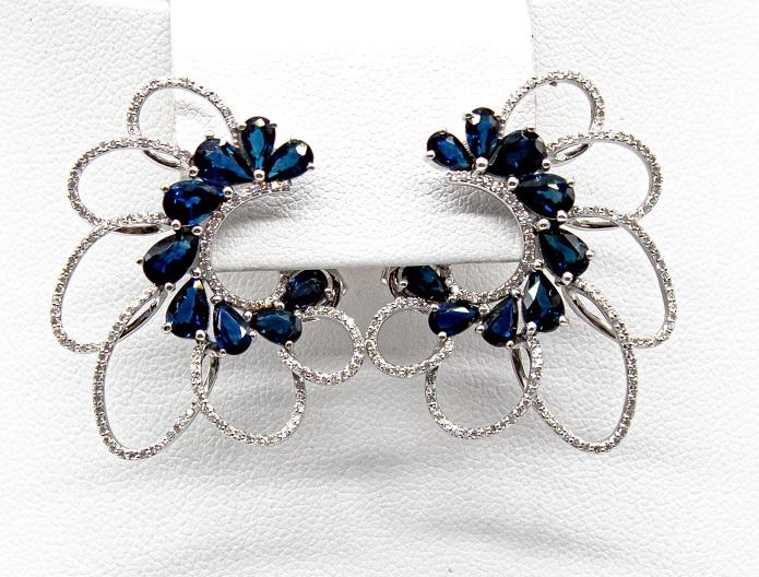 Серьги с сапфирами