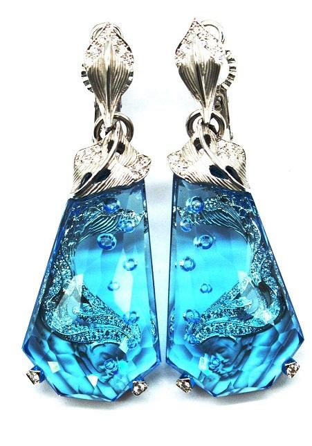 MAGERIT  "Atlantis Serena  Burbuja"-  серьги с топазом