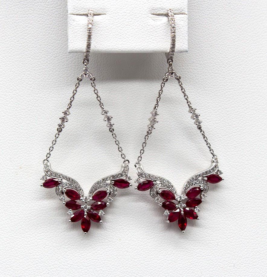 Серьги с рубинами